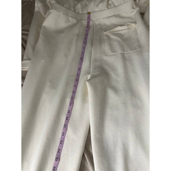Varley Cream White Full Zip Tracksuit Jumpsuit Jogger Lounge Athleisure Large - Picture 9 of 11